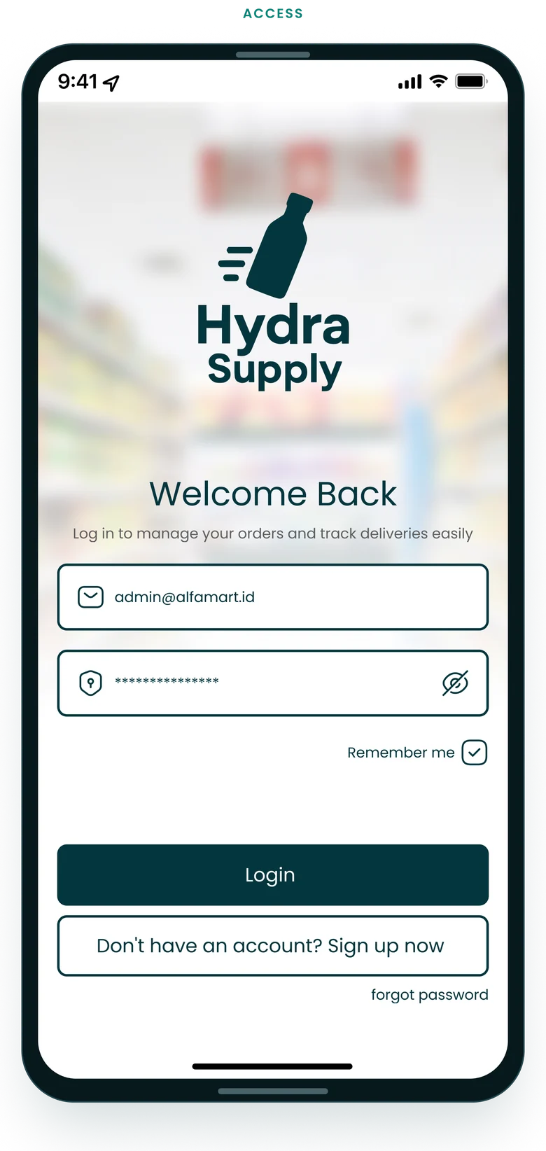 B2B Supply Chain — Access: log in