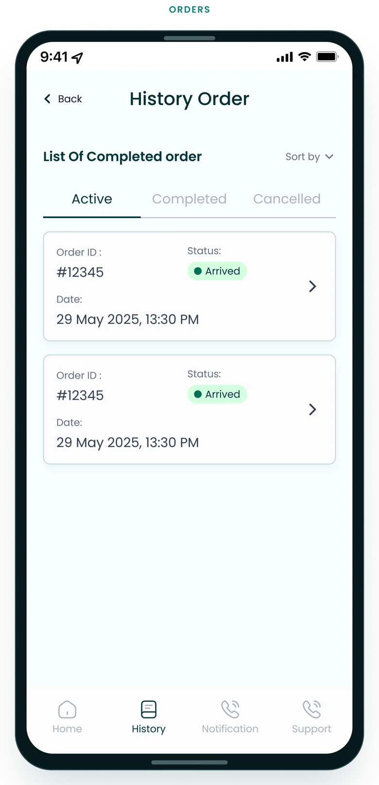 B2B Supply Chain — Orders: history