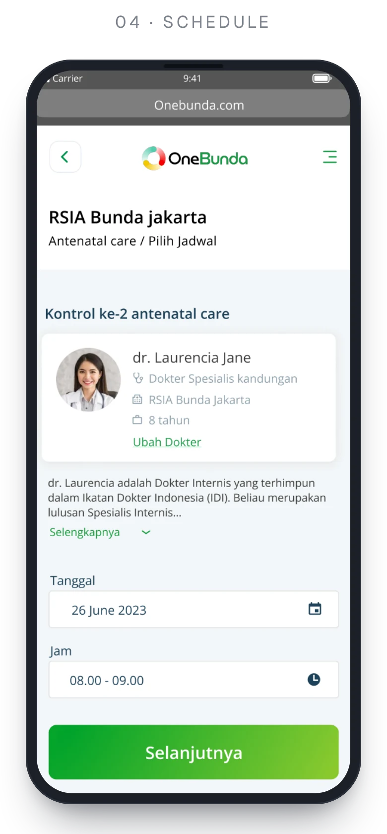 E-Health PWA — Pick a date and time