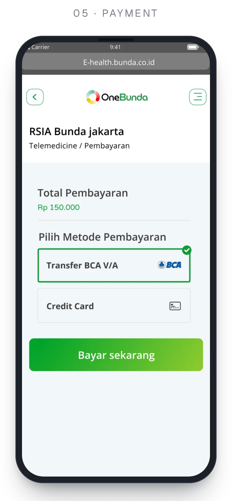E-Health PWA — Payment method