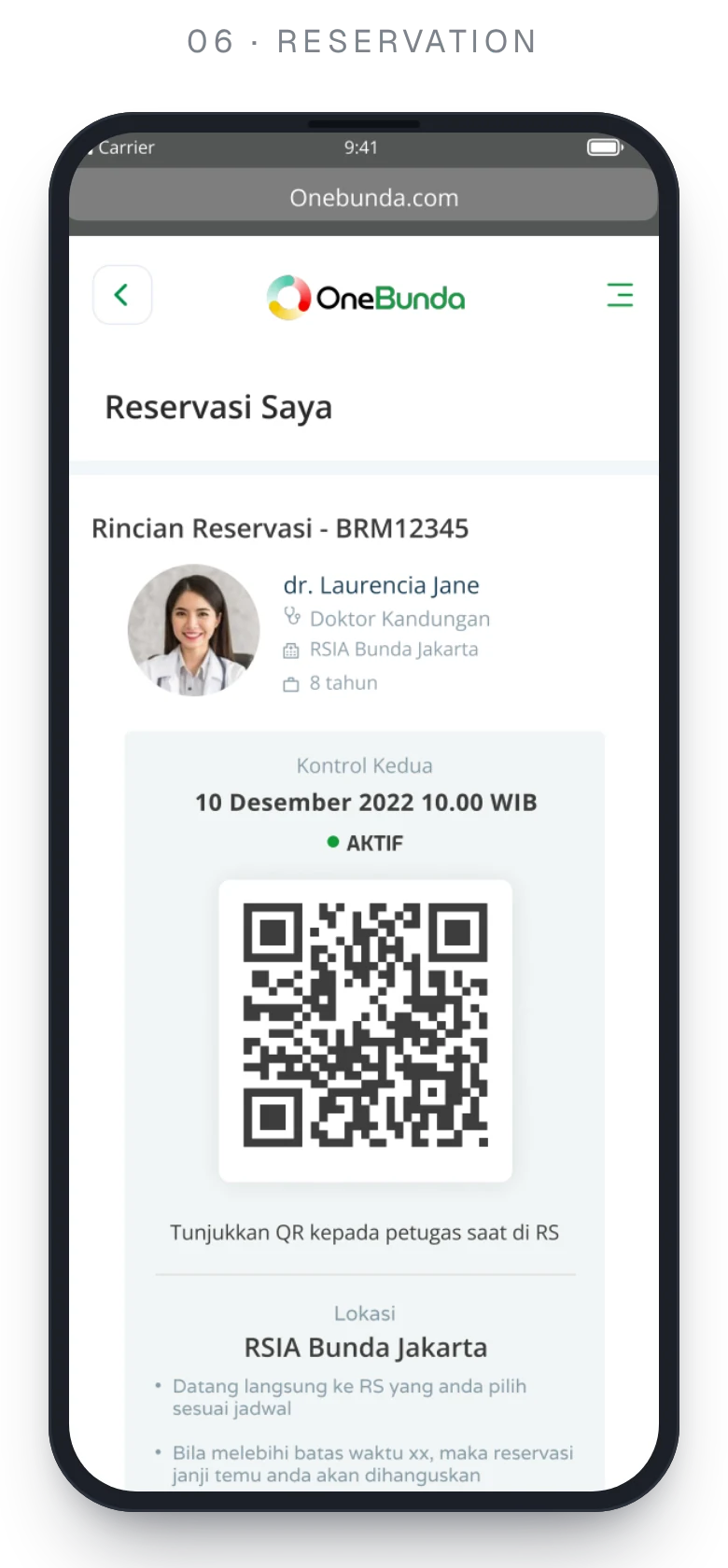 E-Health PWA — Reservation QR