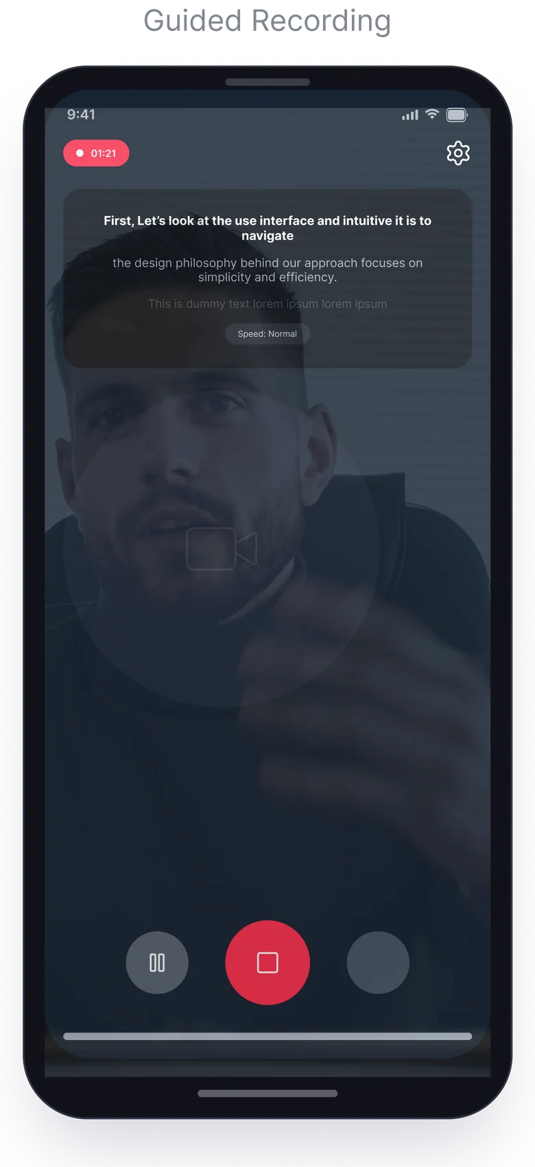 AI Teleprompter — Mobile app: Guided Recording